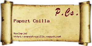 Papszt Csilla névjegykártya